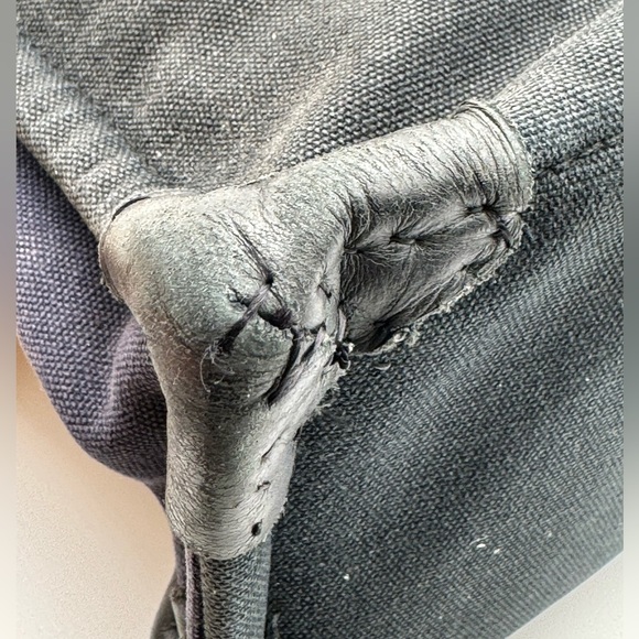 Hermes-Authentic- 2 Tone Large Canvas Tote Blue / Gray / Black - Picture 16 of 16